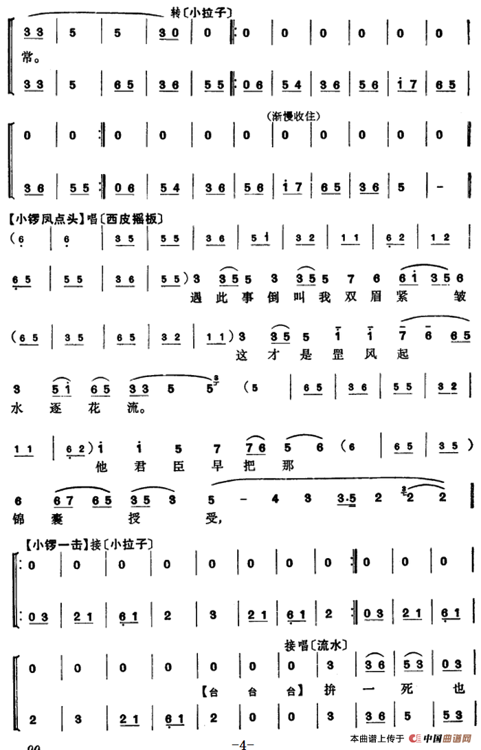 程砚秋唱腔集:马昭仪简谱 第4页