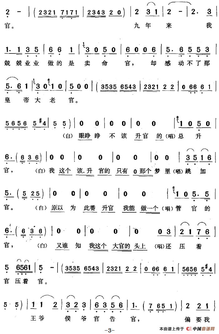 当官难简谱程学勤 第3页