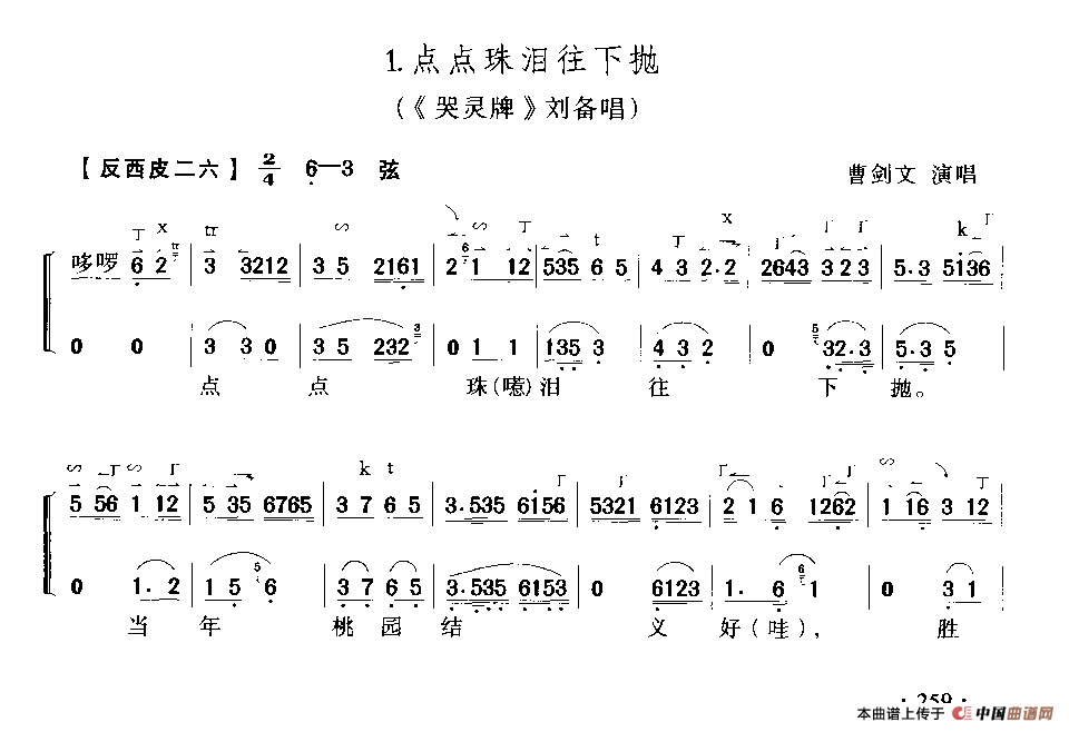 点点珠泪往下抛简谱曹剑文 第1页