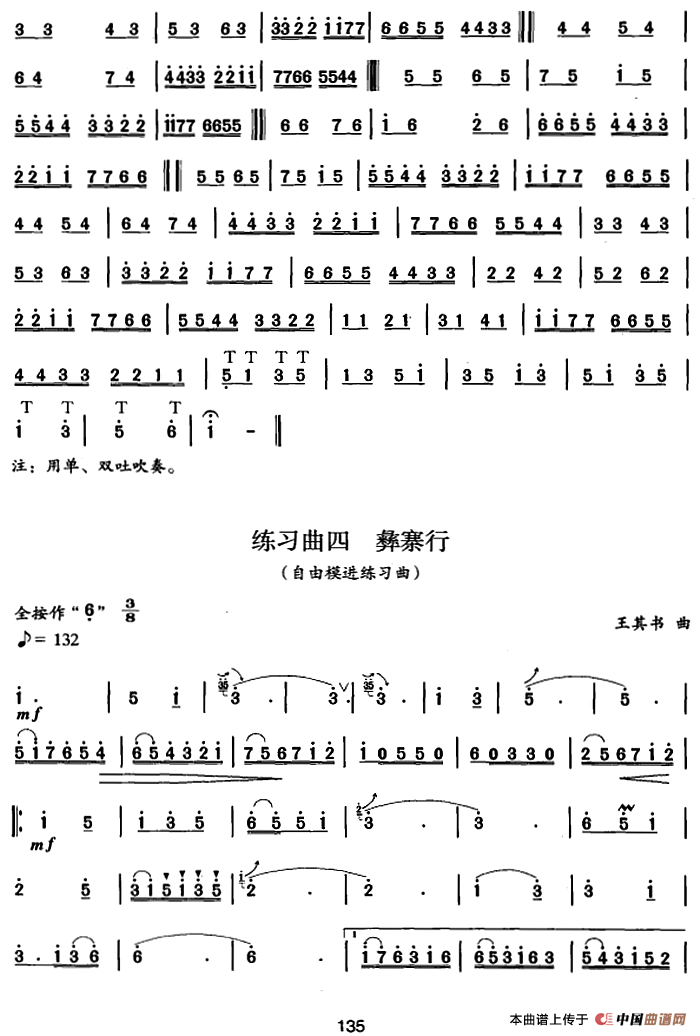 笛箫八级考级曲目:练习曲简谱张宝庆 第4页