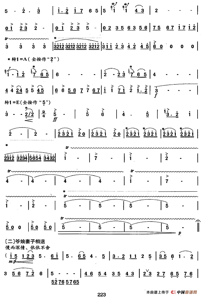 笛箫十级考级曲目:兵车行简谱胡结续 第3页
