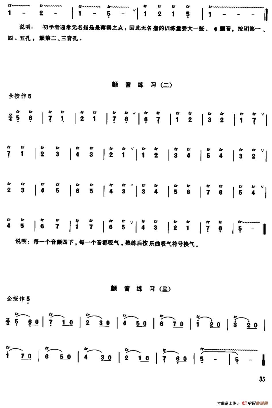 笛子颤音练习简谱 第2页