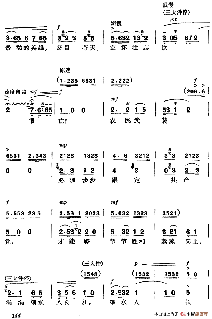 杜鹃山第八场·雾岭初晴简谱 第24页