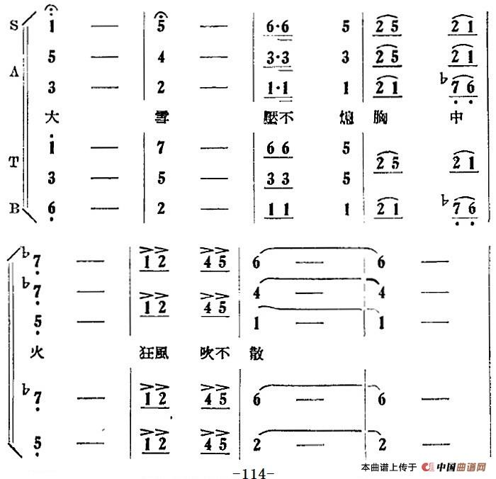 歌剧刘胡兰全剧第二幕 第四场 第三十九曲简谱 第4页
