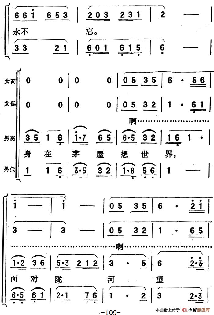 歌剧向阳川全剧之第三场 二曲简谱 第3页