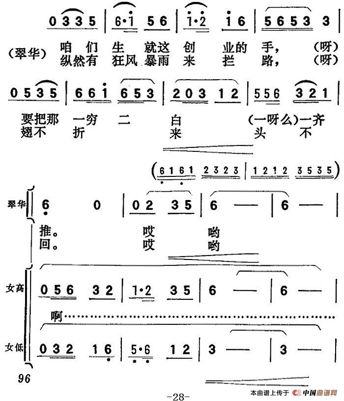 歌剧向阳川全剧之第一场 四曲简谱 第2页