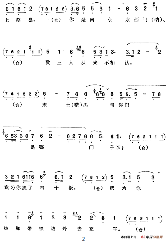 公堂之上上了刑简谱周信芳 第2页