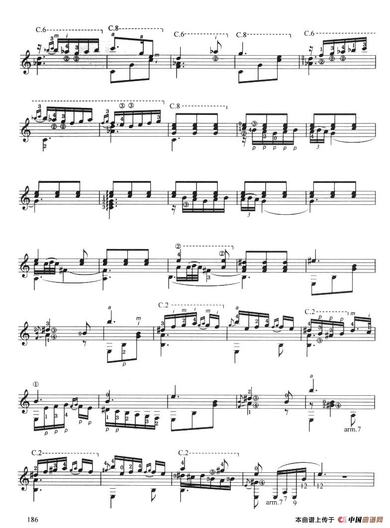 古典吉他考级九级外国乐曲B组简谱 第3页