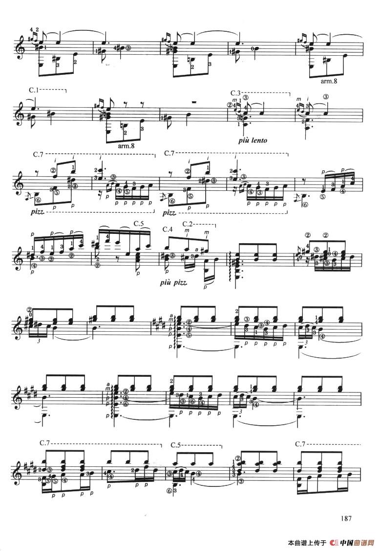 古典吉他考级九级外国乐曲B组简谱 第4页