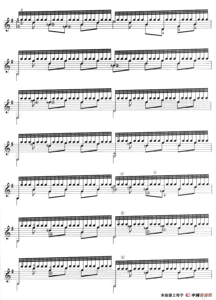 古典吉他考级六级外国乐曲A组简谱 第3页