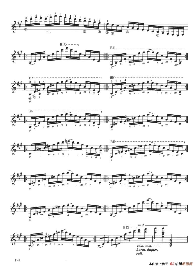 古典吉他考级十级练习曲简谱 第2页