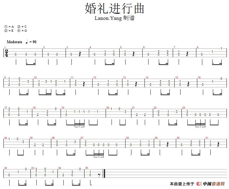 婚礼进行曲简谱 第1页
