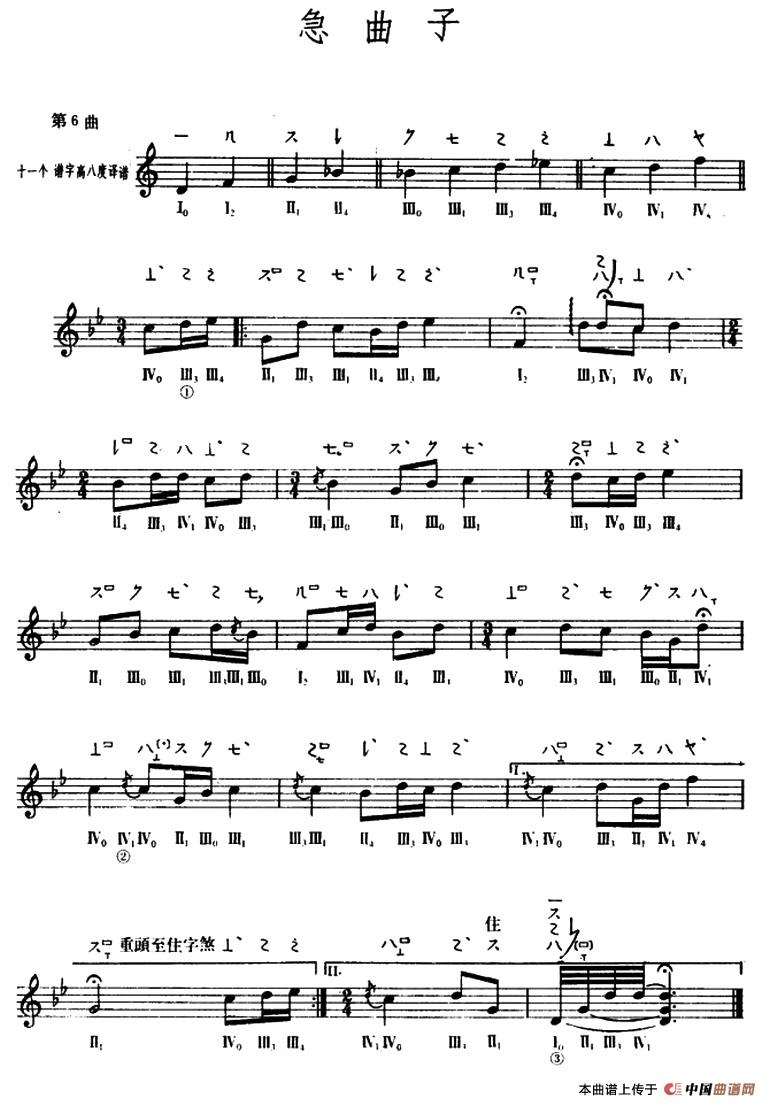 急曲子简谱 第1页