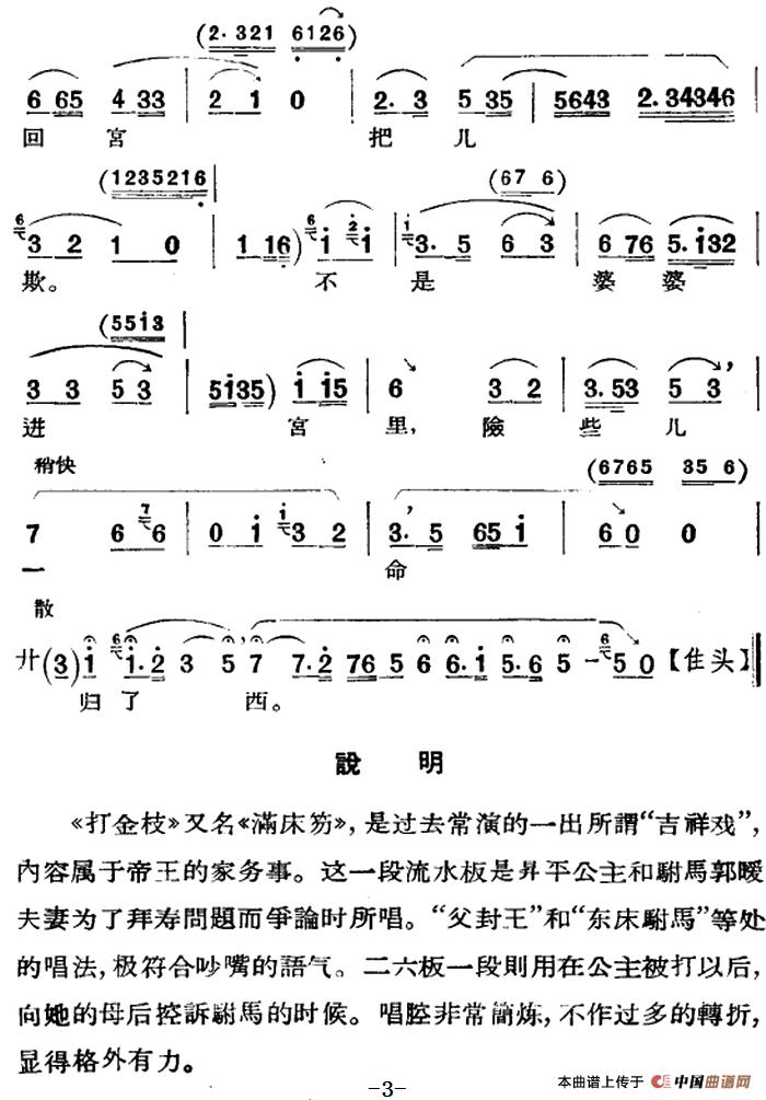 京剧唱腔选·青衣:打金枝简谱胡碧兰 第3页