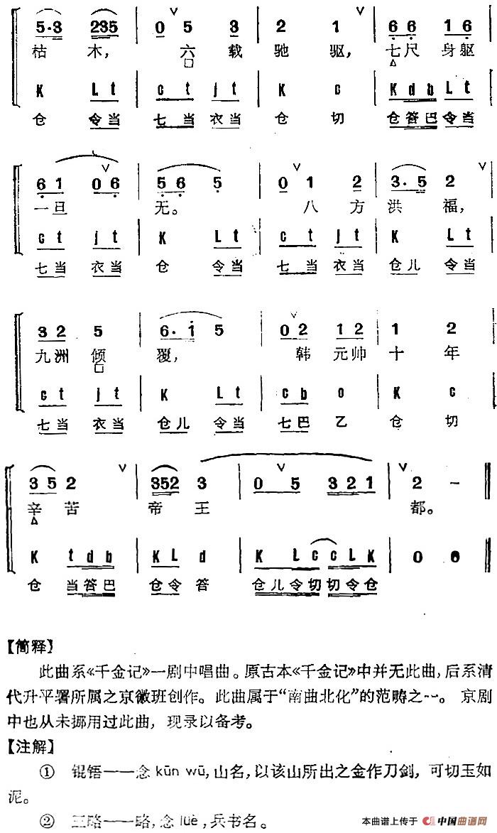 京剧群曲汇编:雌雄尾简谱 第2页