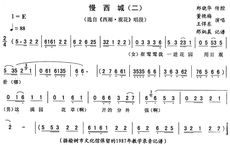 慢西城简谱 第1页