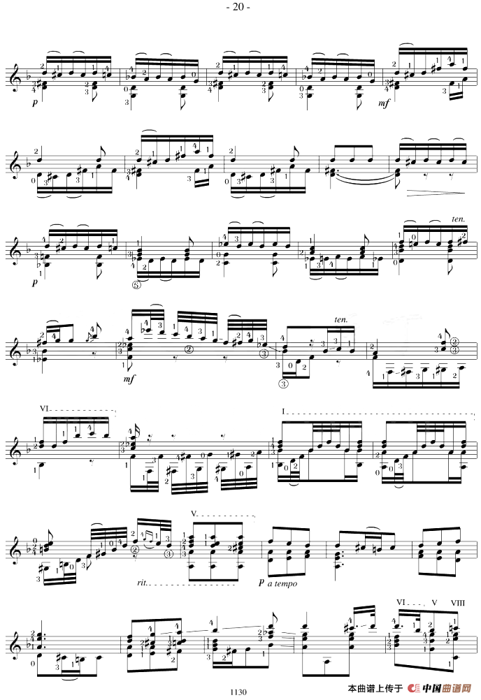 Napoleon Coste25 Studies,Op.38简谱Napoleon Coste 第3页