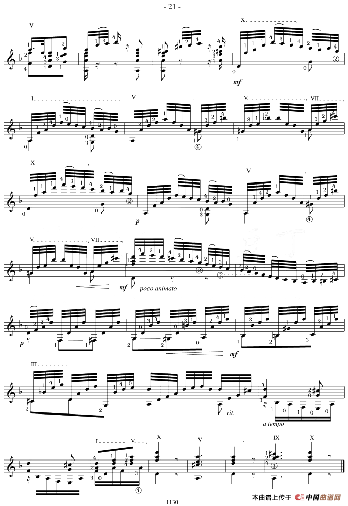 Napoleon Coste25 Studies,Op.38简谱Napoleon Coste 第4页