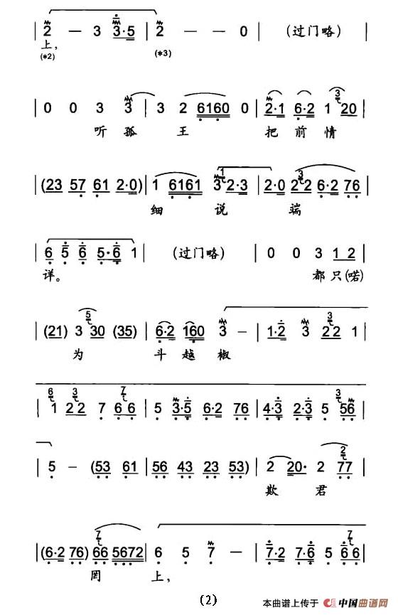 劝梓童休得要把本奏上简谱 第2页