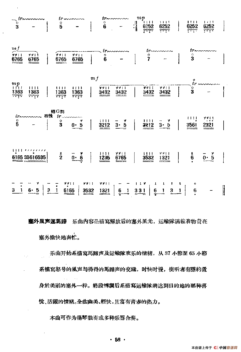 塞外风声逐马蹄简谱陈俊英 第2页