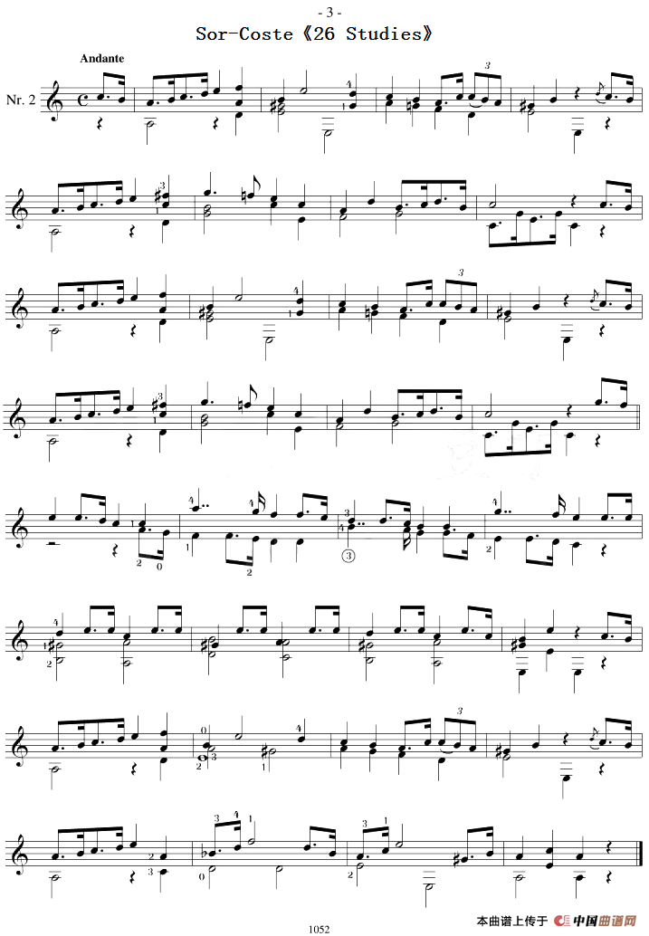 Sor简谱Sor-Cote 第1页