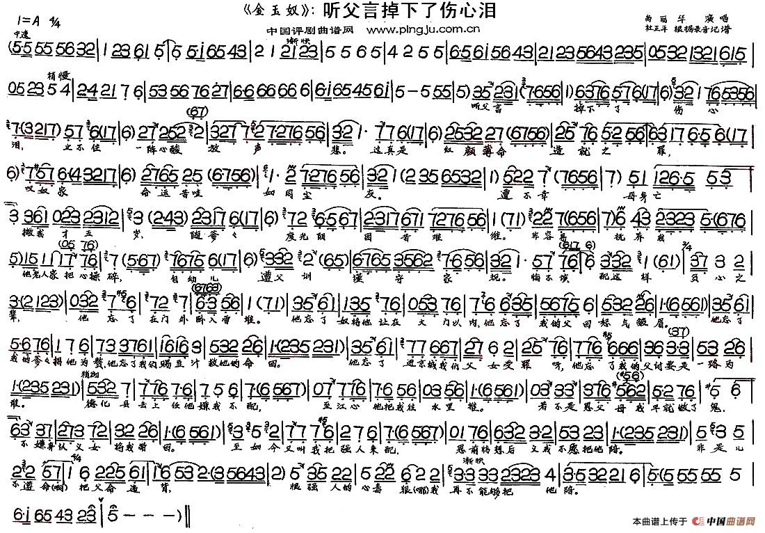 听父言掉下了伤心泪简谱尚丽华 第1页