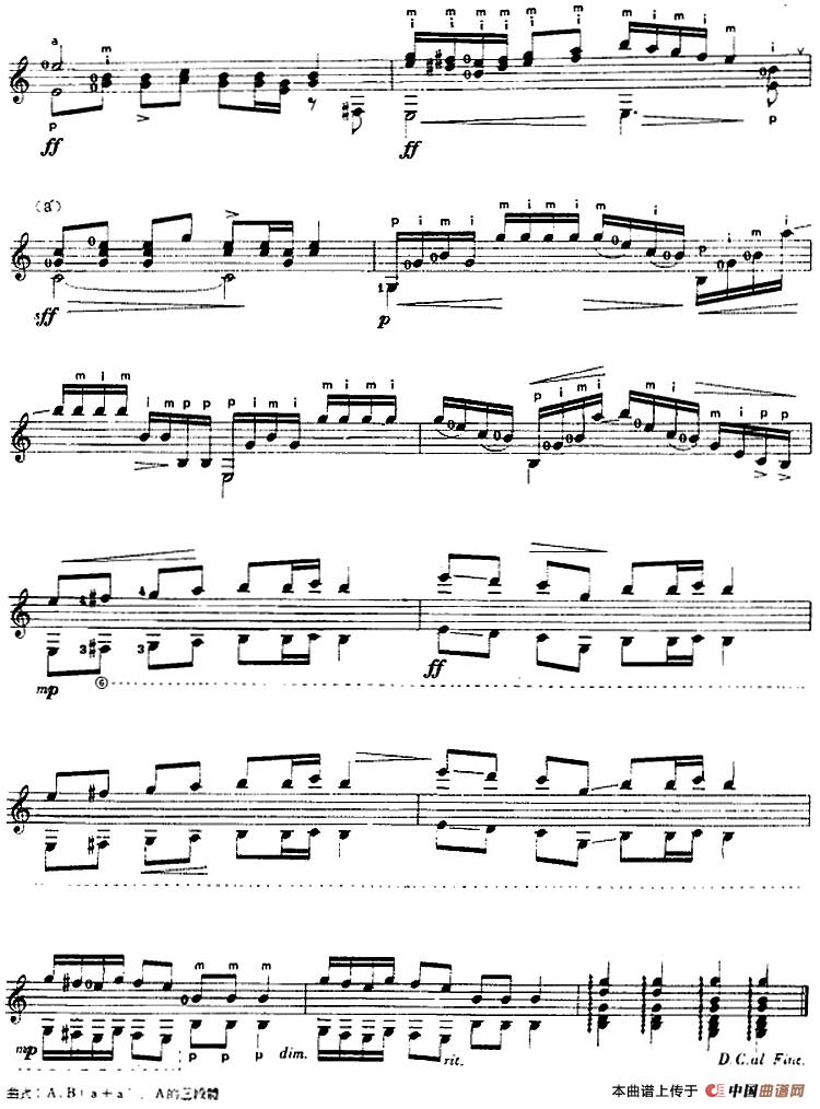 西班牙吉他独奏曲:春之歌简谱 第2页
