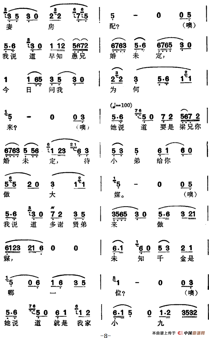 徐玉兰唱腔集:回十八简谱徐玉兰 第8页