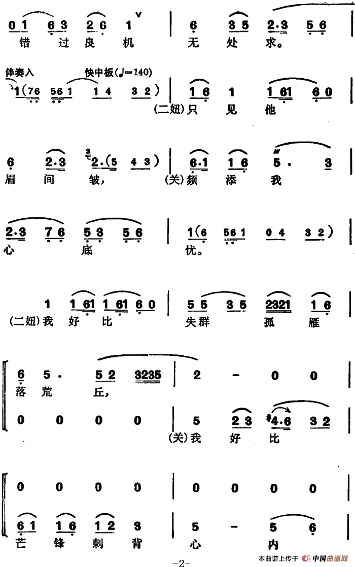 徐玉兰唱腔集:往日开方一挥就简谱 第2页