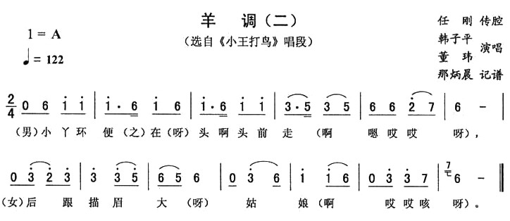 羊调简谱韩子平 第1页