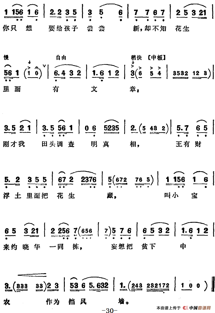 越剧半篮花生全剧主旋律乐谱:花生里面有文章简谱 第2页