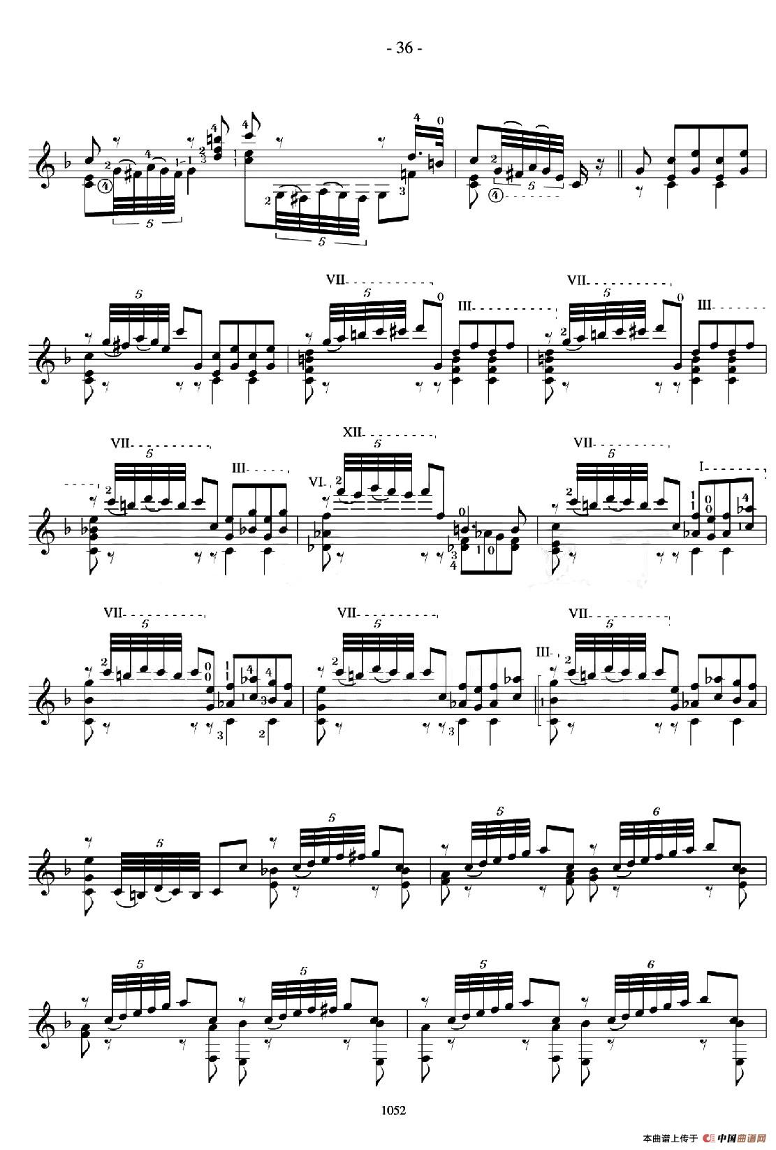 著名古典吉他练习曲简谱 第3页