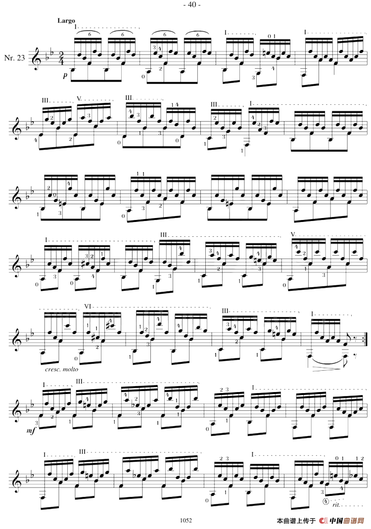 著名古典吉他练习曲简谱 第1页