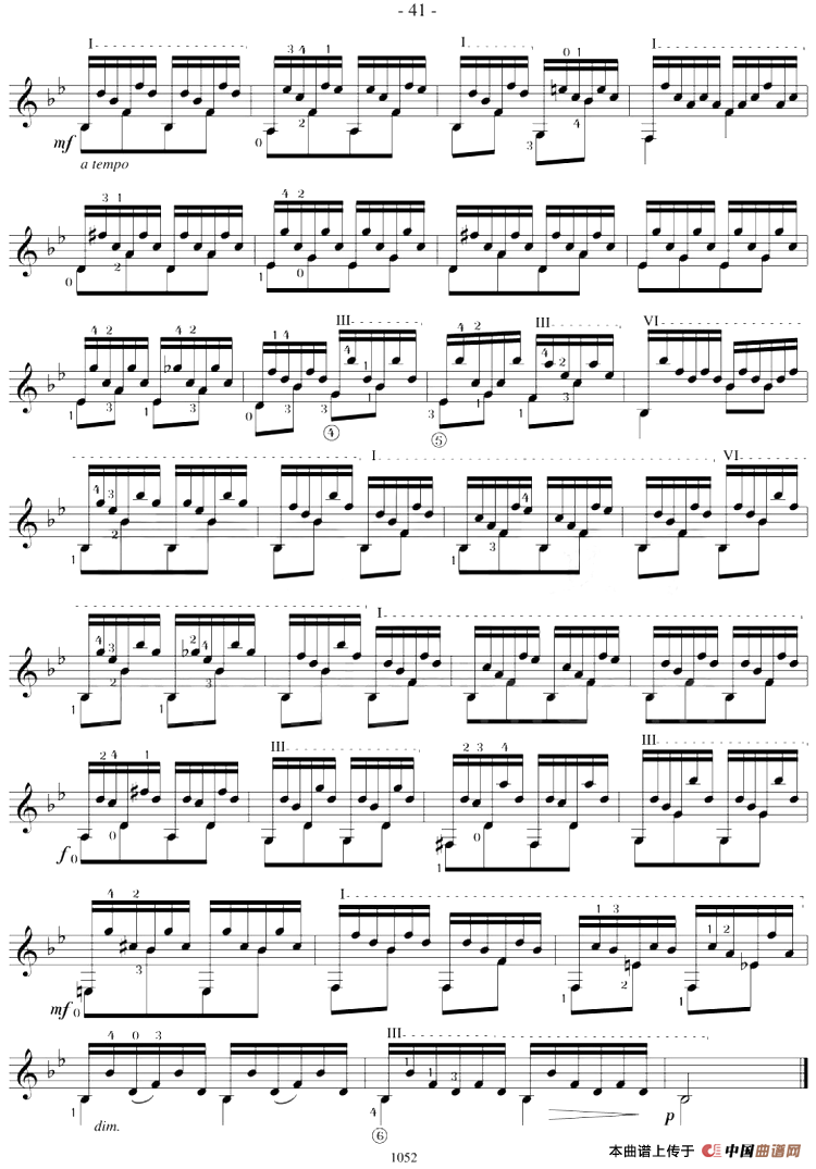 著名古典吉他练习曲简谱 第2页